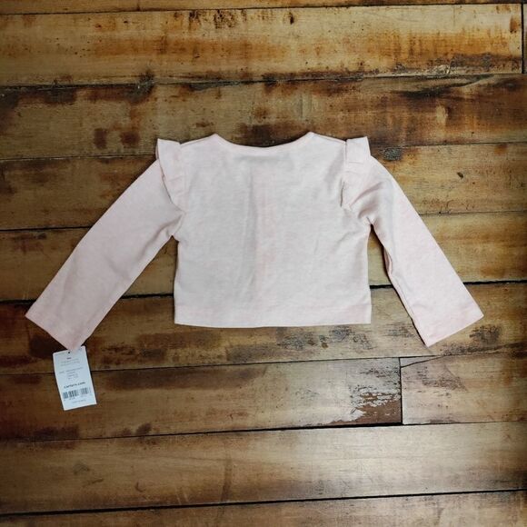 Carters cardigan Sweater size 9 months pink heart spring Easter cotton new - Picture 3 of 5